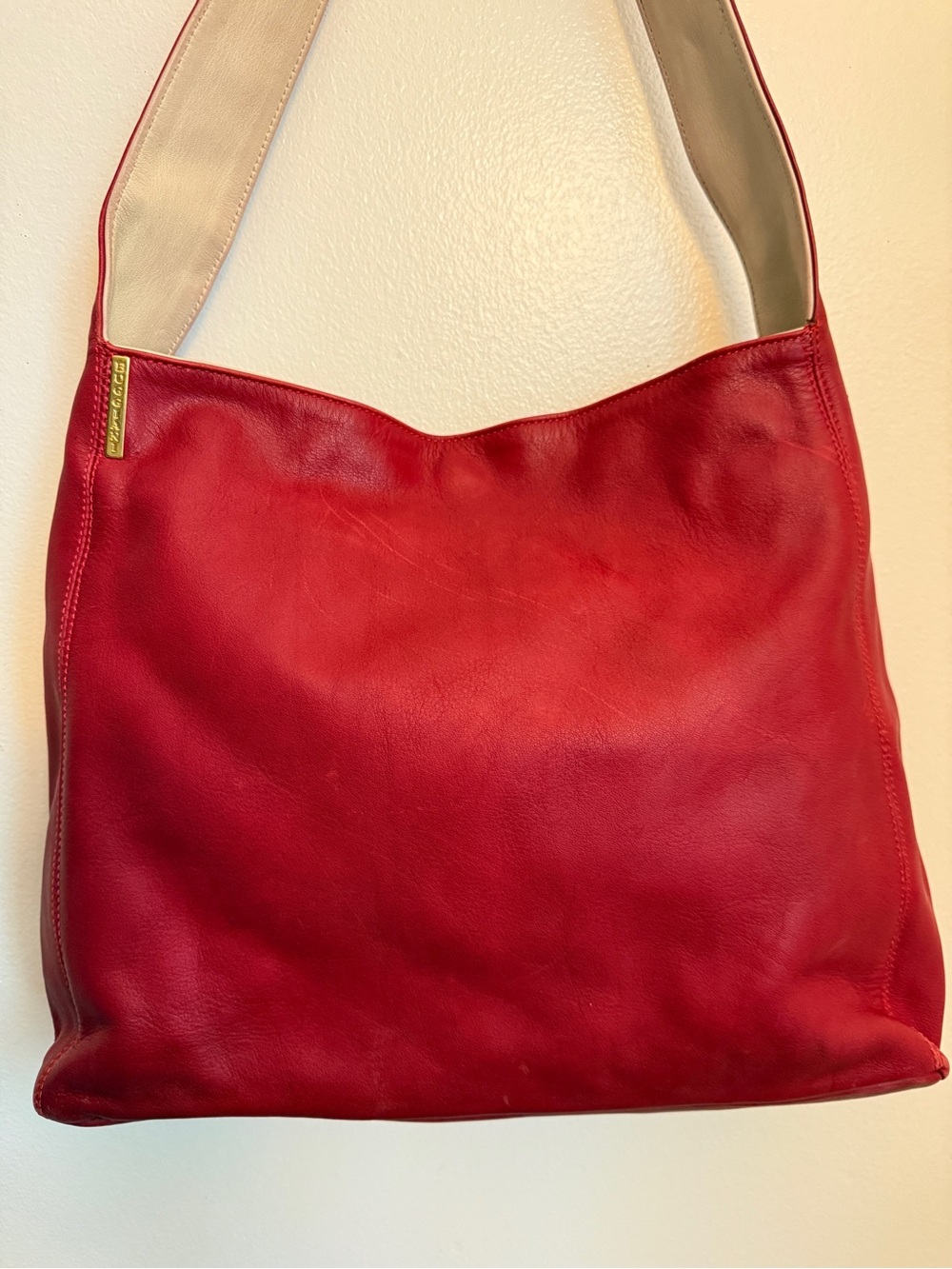 Buggiani Red 100% Leather Shoulder Bag - Women